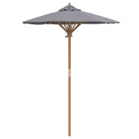 Produktbild för Trädgårdsparasol Mörkgrå Ø 150 x 210 cm Bambu