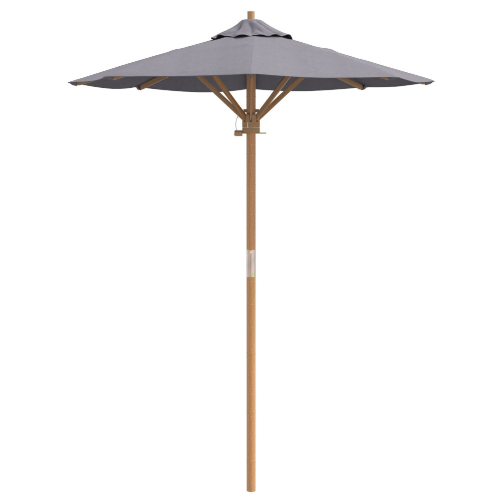 Produktbild för Trädgårdsparasol Mörkgrå Ø 150 x 210 cm Bambu