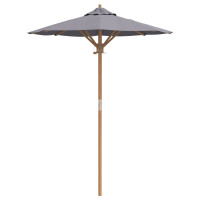 Produktbild för Trädgårdsparasol Mörkgrå Ø 150 x 210 cm Bambu