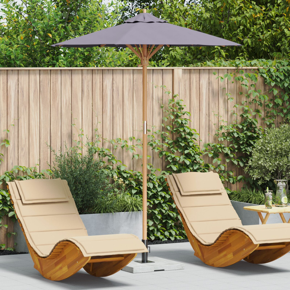 Produktbild för Trädgårdsparasol Mörkgrå Ø 180 x 230 cm Bambu