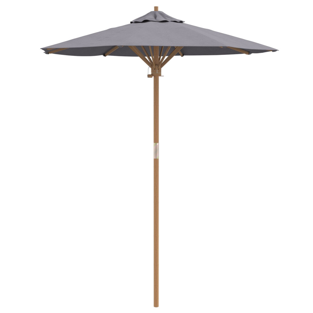 Produktbild för Trädgårdsparasol Mörkgrå Ø 180 x 230 cm Bambu