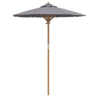 Produktbild för Trädgårdsparasol Mörkgrå Ø 180 x 230 cm Bambu