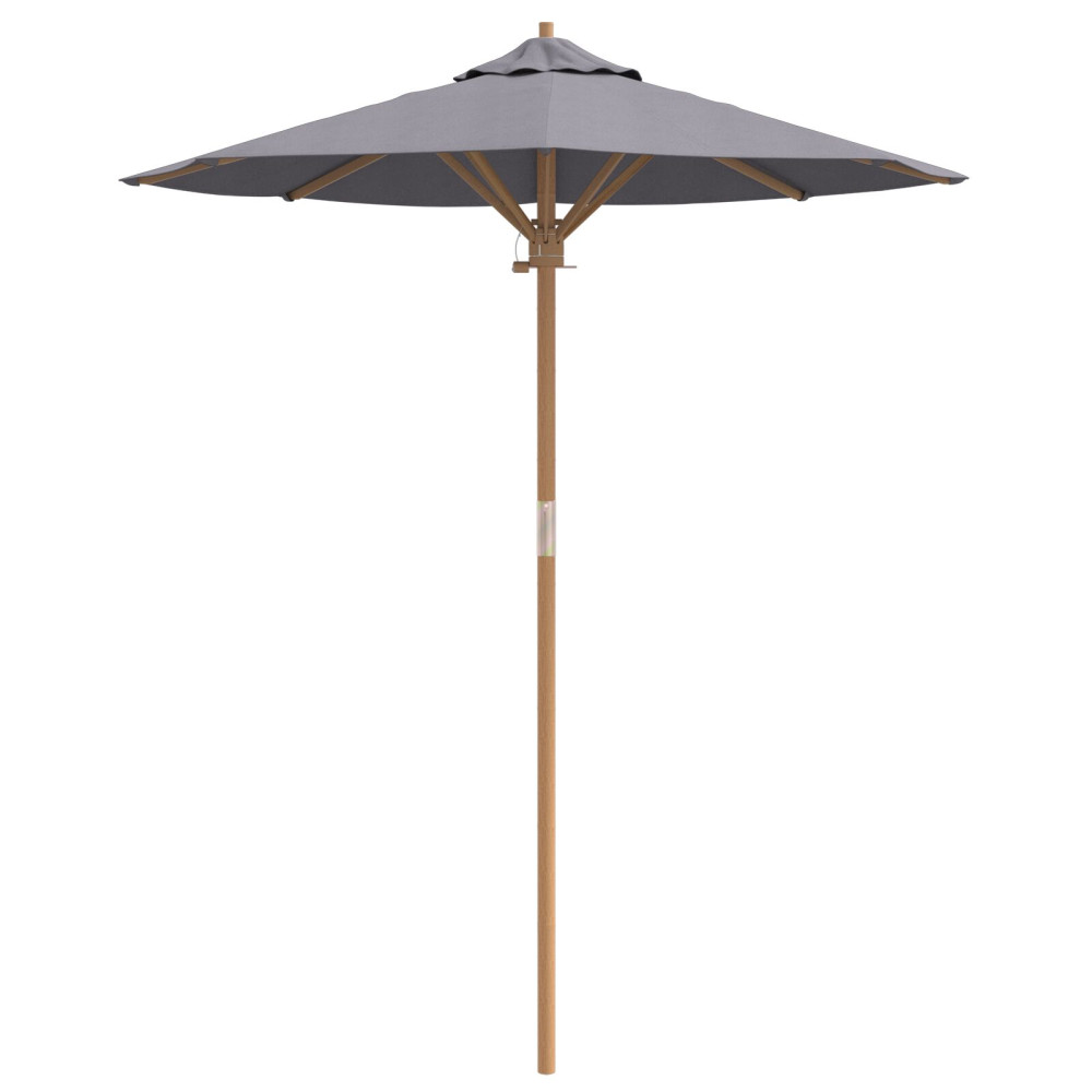 Produktbild för Trädgårdsparasol Mörkgrå Ø 180 x 230 cm Bambu