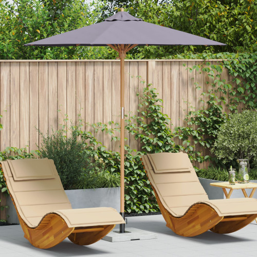 vidaXL Trädgårdsparasol Mörkgrå Ø 217 x 230 cm Bambu