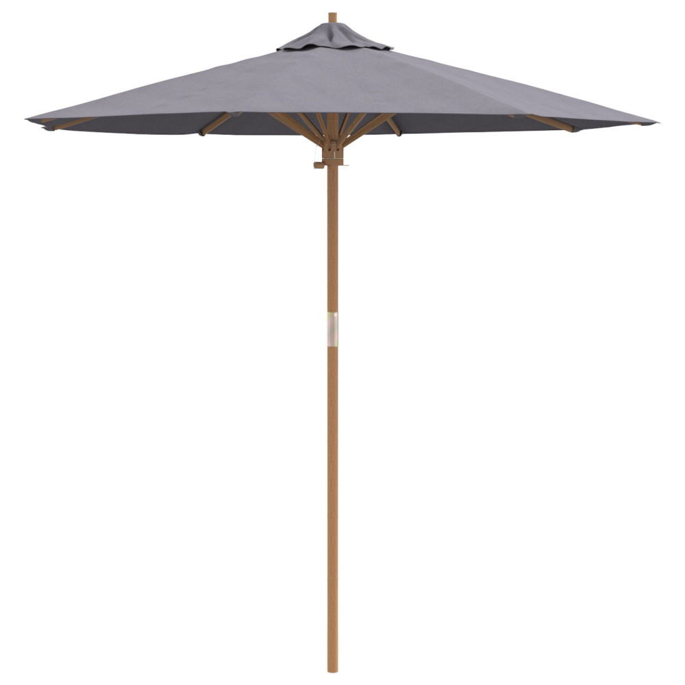 Produktbild för Trädgårdsparasol Mörkgrå Ø 217 x 230 cm Bambu