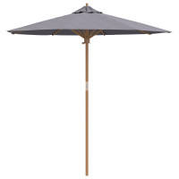 Produktbild för Trädgårdsparasol Mörkgrå Ø 217 x 230 cm Bambu