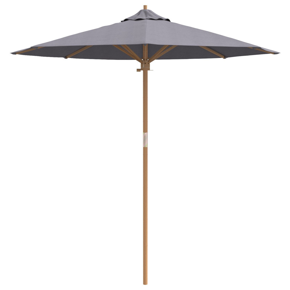 Produktbild för Trädgårdsparasol Mörkgrå Ø 217 x 230 cm Bambu