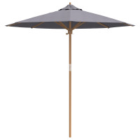 Produktbild för Trädgårdsparasol Mörkgrå Ø 217 x 230 cm Bambu