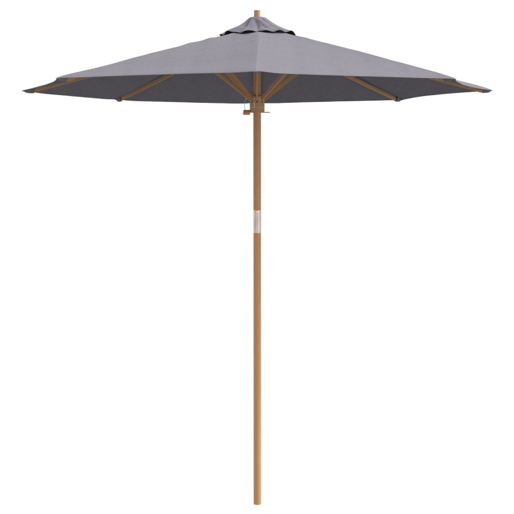 Produktbild för Trädgårdsparasol Mörkgrå Ø 240 x 260 cm Bambu