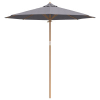 Produktbild för Trädgårdsparasol Mörkgrå Ø 240 x 260 cm Bambu