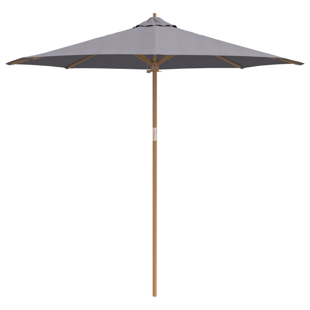 Produktbild för Trädgårdsparasol Mörkgrå Ø 270 x 260 cm Bambu