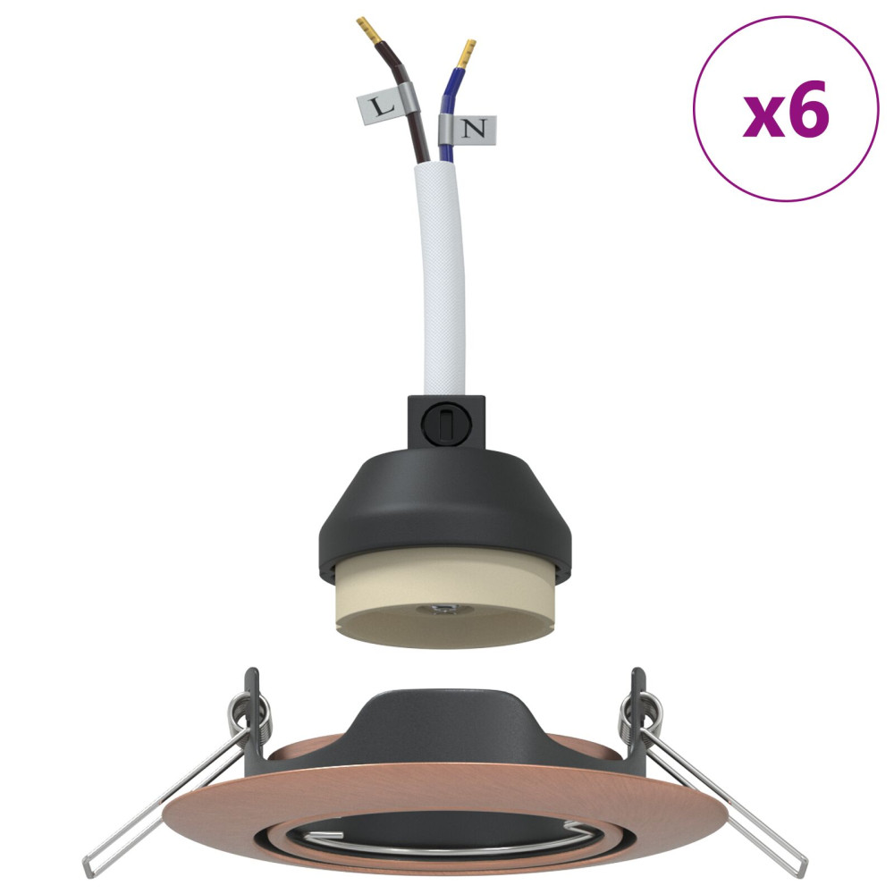 Produktbild för Spotlight 6 pcs Koppar 9 x 9 x 2.5 cm Metall