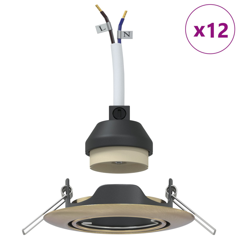 Produktbild för Spotlight 12 pcs Mässing 9 x 9 x 2.5 cm Metall