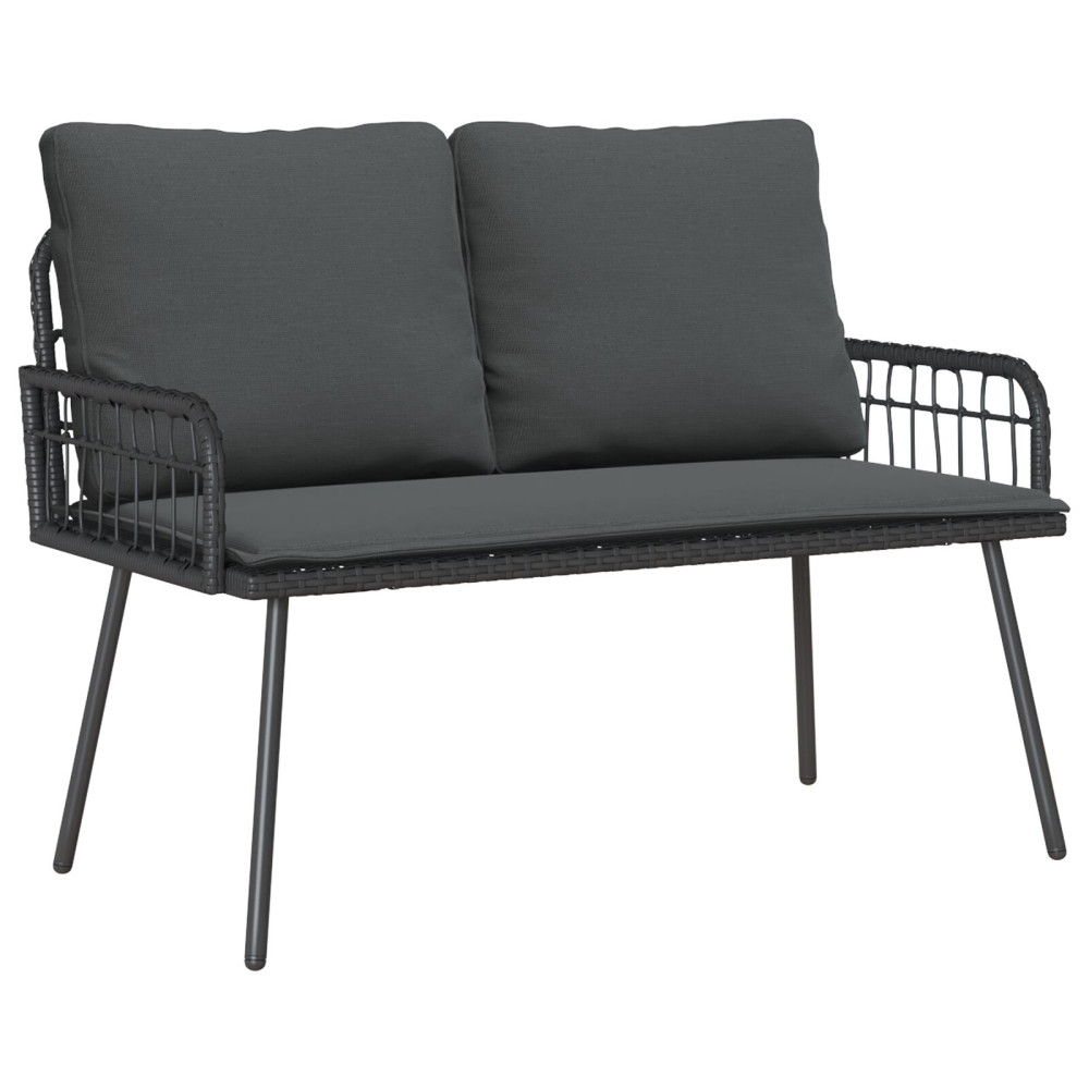 Produktbild för Trädgårdsbänk med kudde Antracit 114 x 64 x 90cm Stål