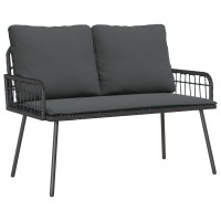 Produktbild för Trädgårdsbänk med kudde Antracit 114 x 64 x 90cm Stål