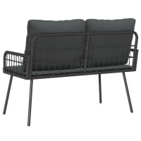 Produktbild för Trädgårdsbänk med kudde Antracit 114 x 64 x 90cm Stål