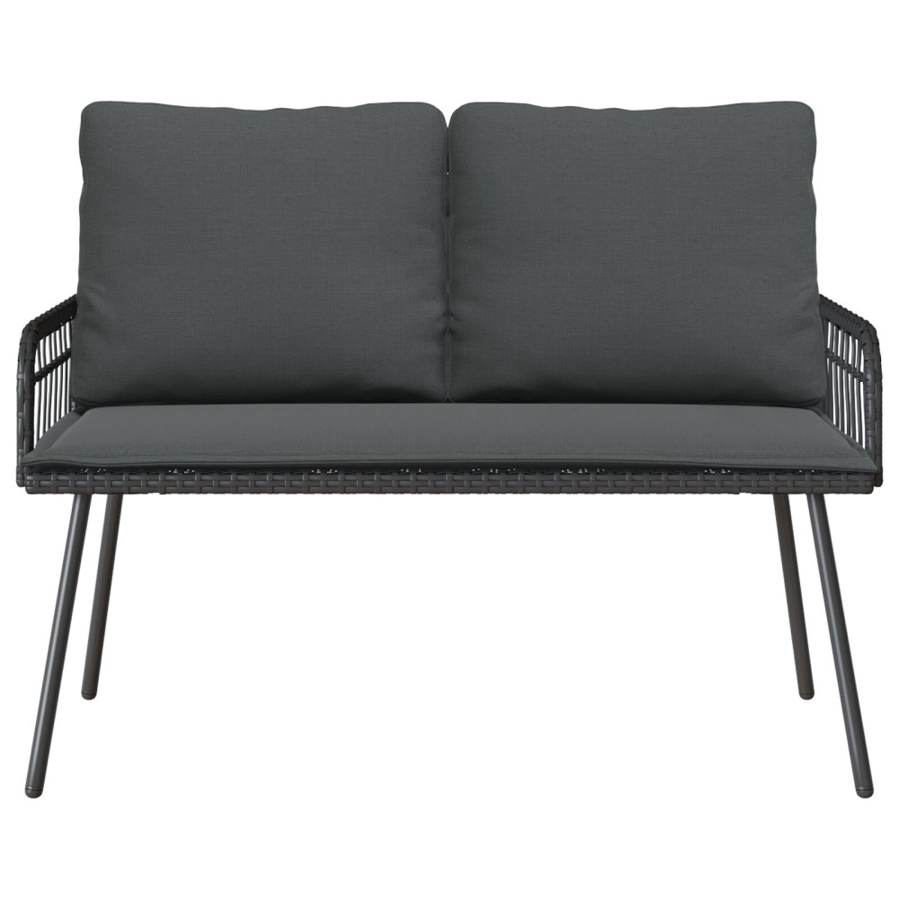 Produktbild för Trädgårdsbänk med kudde Antracit 114 x 64 x 90cm Stål