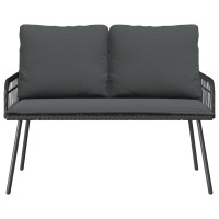 Produktbild för Trädgårdsbänk med kudde Antracit 114 x 64 x 90cm Stål