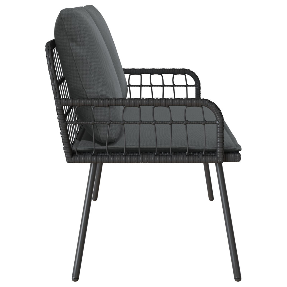 Produktbild för Trädgårdsbänk med kudde Antracit 114 x 64 x 90cm Stål