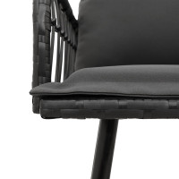 Produktbild för Trädgårdsbänk med kudde Antracit 114 x 64 x 90cm Stål