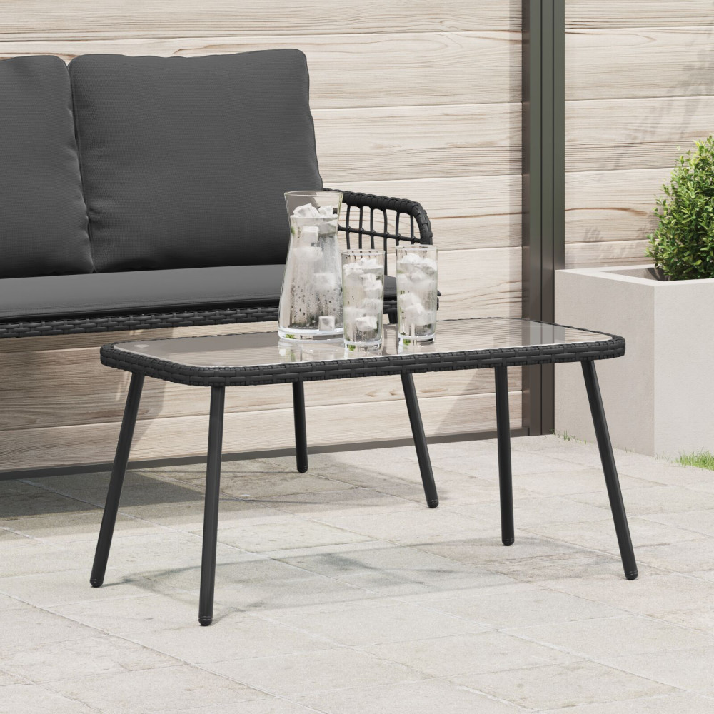Produktbild för Kaffeebord Svart 90 x 45 x 43 cm konstrotting