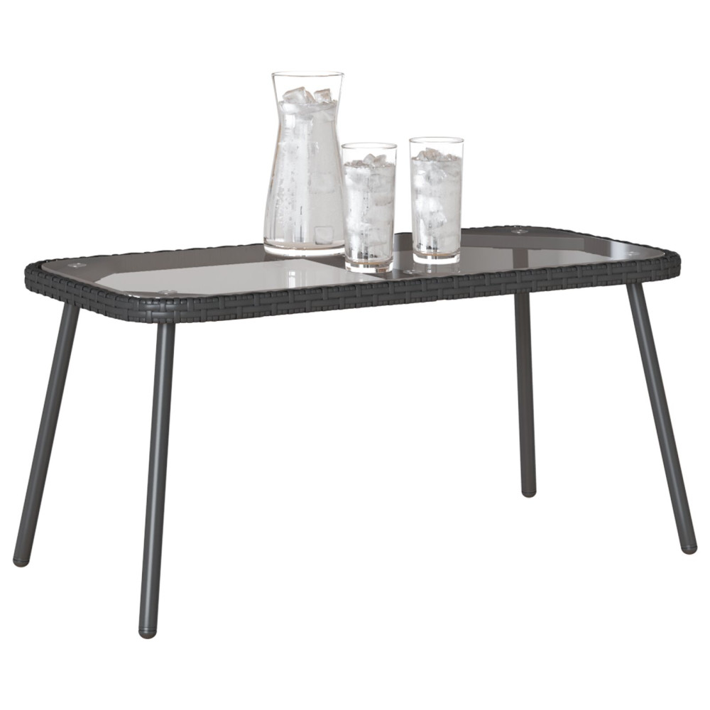 Produktbild för Kaffeebord Svart 90 x 45 x 43 cm konstrotting