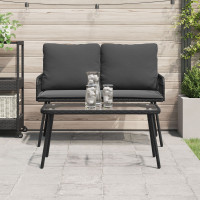 Produktbild för Kaffeebord Svart 90 x 45 x 43 cm konstrotting
