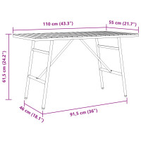 Produktbild för Matbord Brun 110 x 55 x 61,5 cm Massivt Akaciaträ