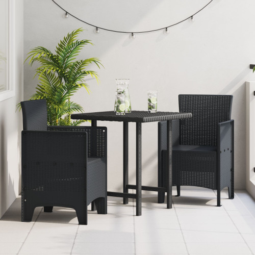 vidaXL Trädgård Stol 2 pcs Antracit 53 x 49 x 85 cm Polypropylen