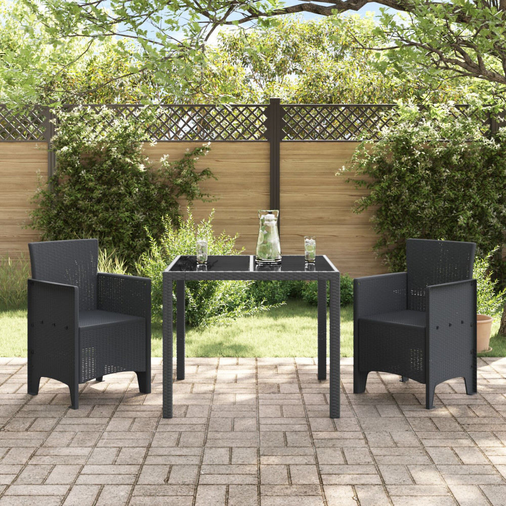 Produktbild för Trädgård Stol 2 pcs Antracit 53 x 49 x 85 cm Polypropylen