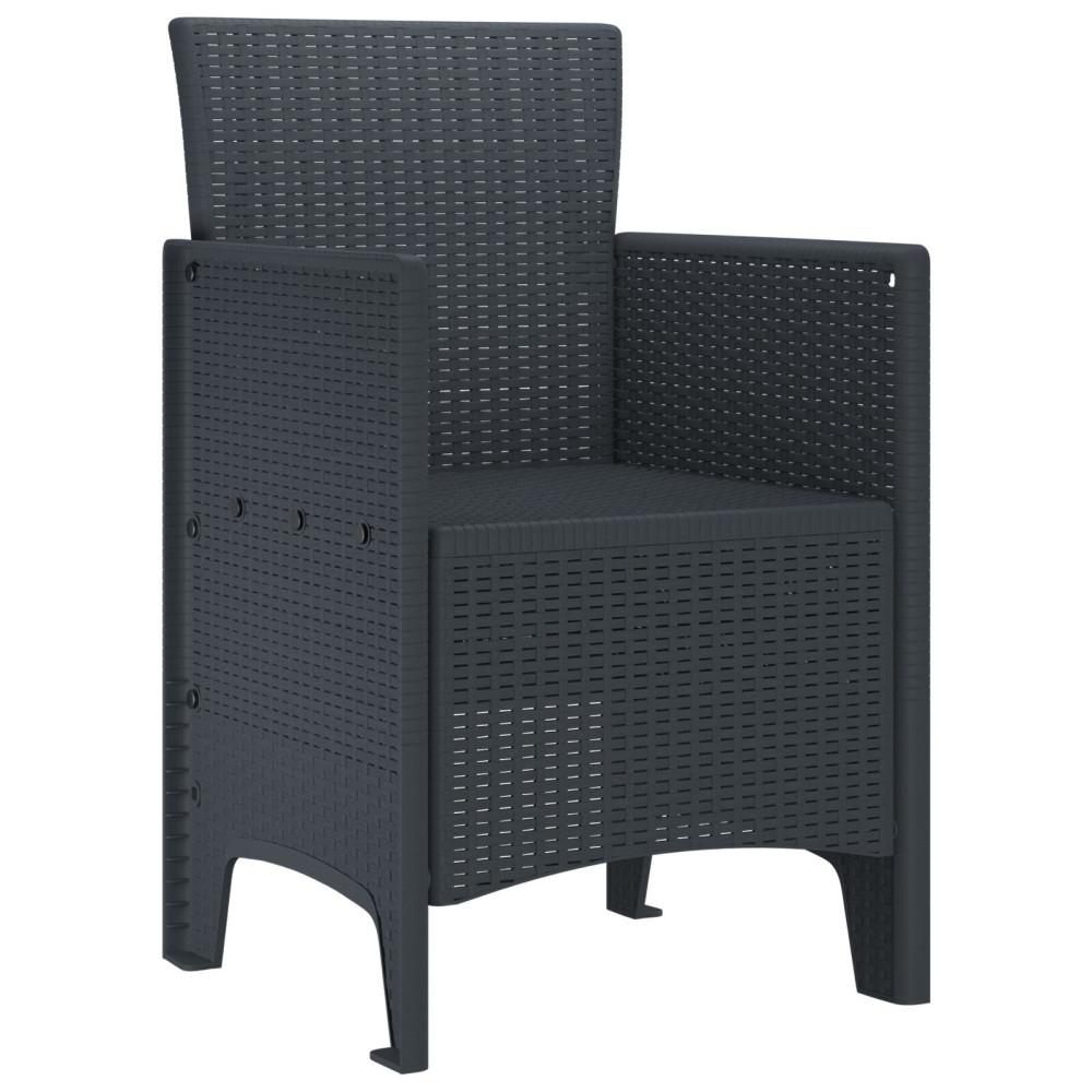 Produktbild för Trädgård Stol 2 pcs Antracit 53 x 49 x 85 cm Polypropylen