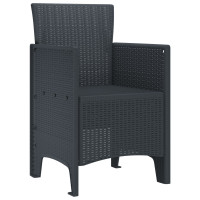 Produktbild för Trädgård Stol 2 pcs Antracit 53 x 49 x 85 cm Polypropylen