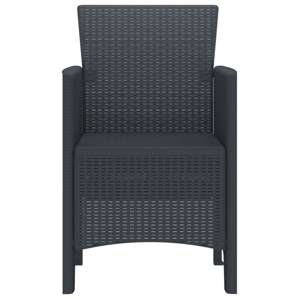 Produktbild för Trädgård Stol 2 pcs Antracit 53 x 49 x 85 cm Polypropylen