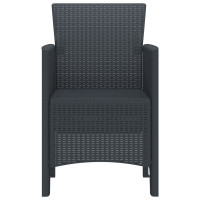 Produktbild för Trädgård Stol 2 pcs Antracit 53 x 49 x 85 cm Polypropylen