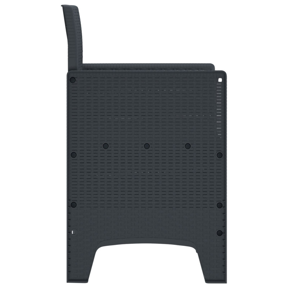 Produktbild för Trädgård Stol 2 pcs Antracit 53 x 49 x 85 cm Polypropylen