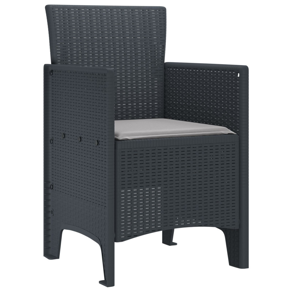 Produktbild för Trädgård Stol 2 pcs Antracit 53 x 49 x 85 cm Polypropylen