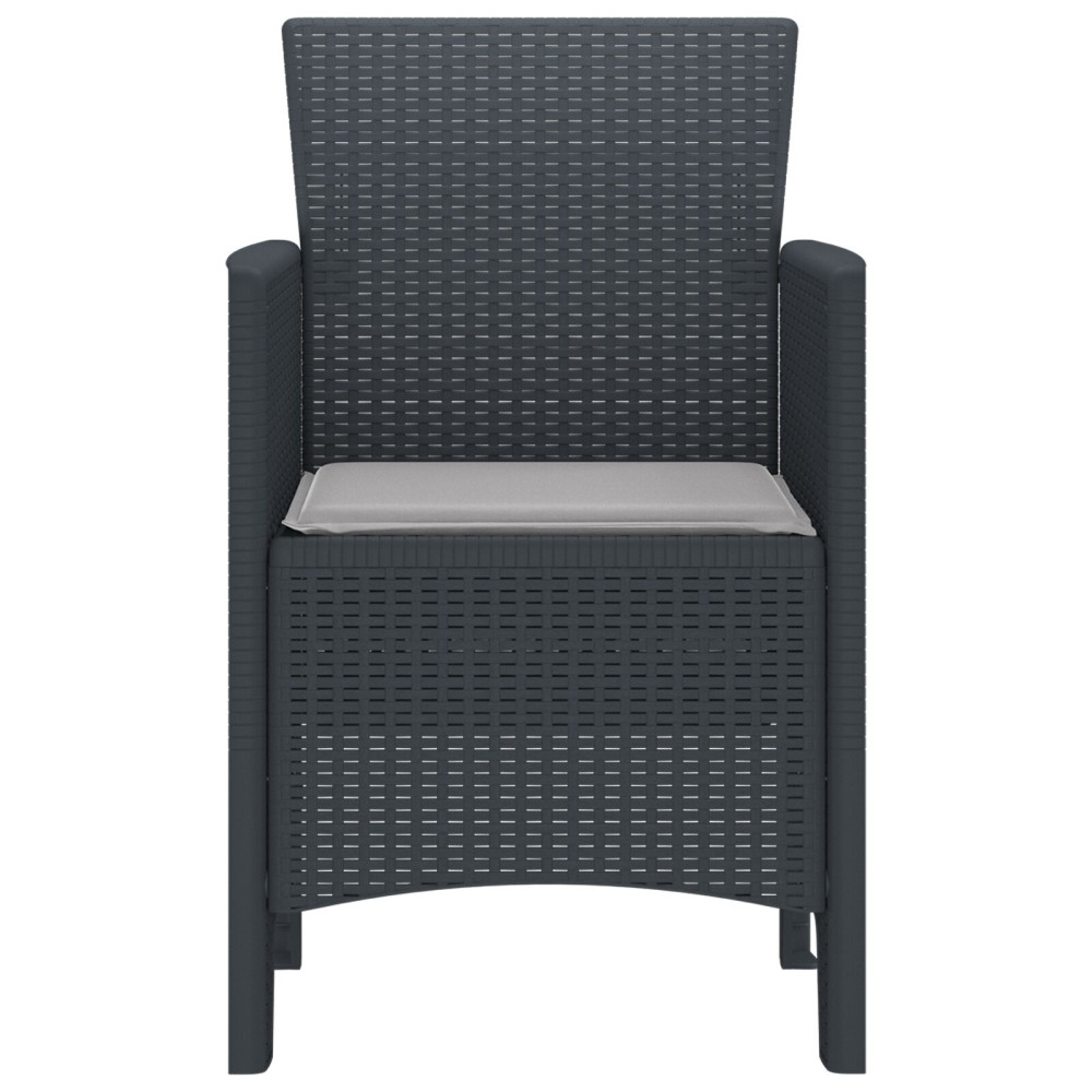 Produktbild för Trädgård Stol 2 pcs Antracit 53 x 49 x 85 cm Polypropylen