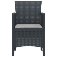 Produktbild för Trädgård Stol 2 pcs Antracit 53 x 49 x 85 cm Polypropylen