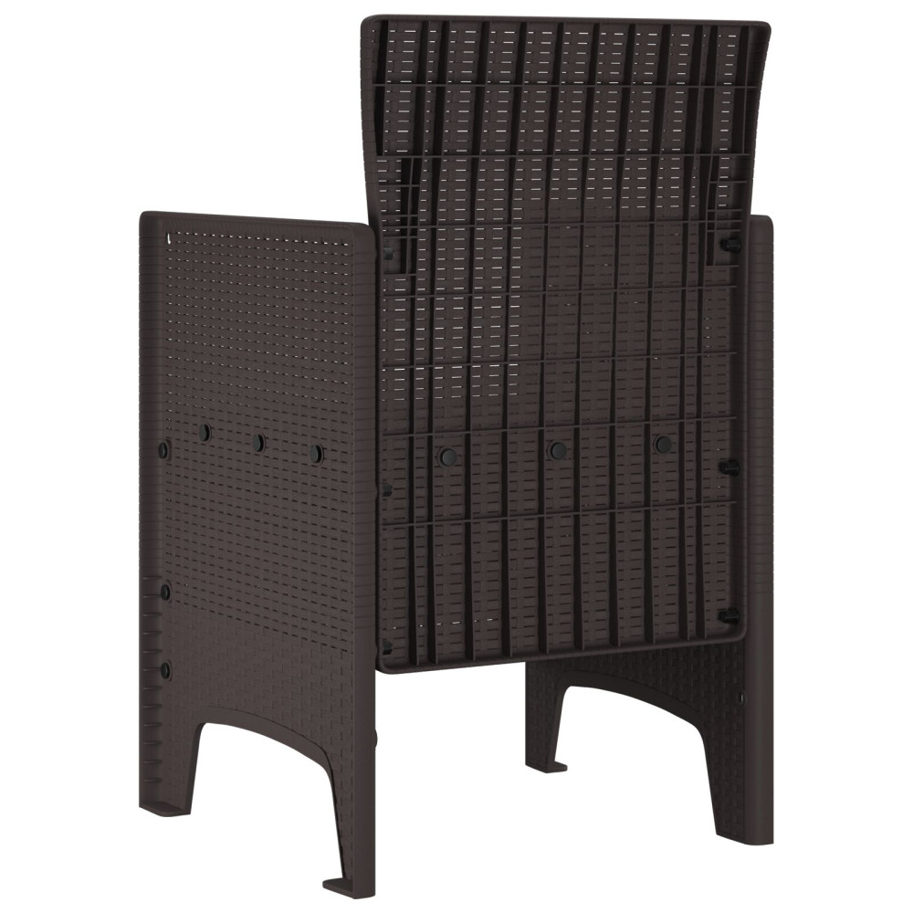 Produktbild för Trädgård Stol med kudde 2 pcs Brun 53 x 49 x 85 cm Polypropylen