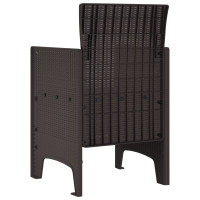 Produktbild för Trädgård Stol med kudde 2 pcs Brun 53 x 49 x 85 cm Polypropylen