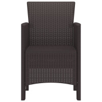 Produktbild för Trädgård Stol med kudde 2 pcs Brun 53 x 49 x 85 cm Polypropylen