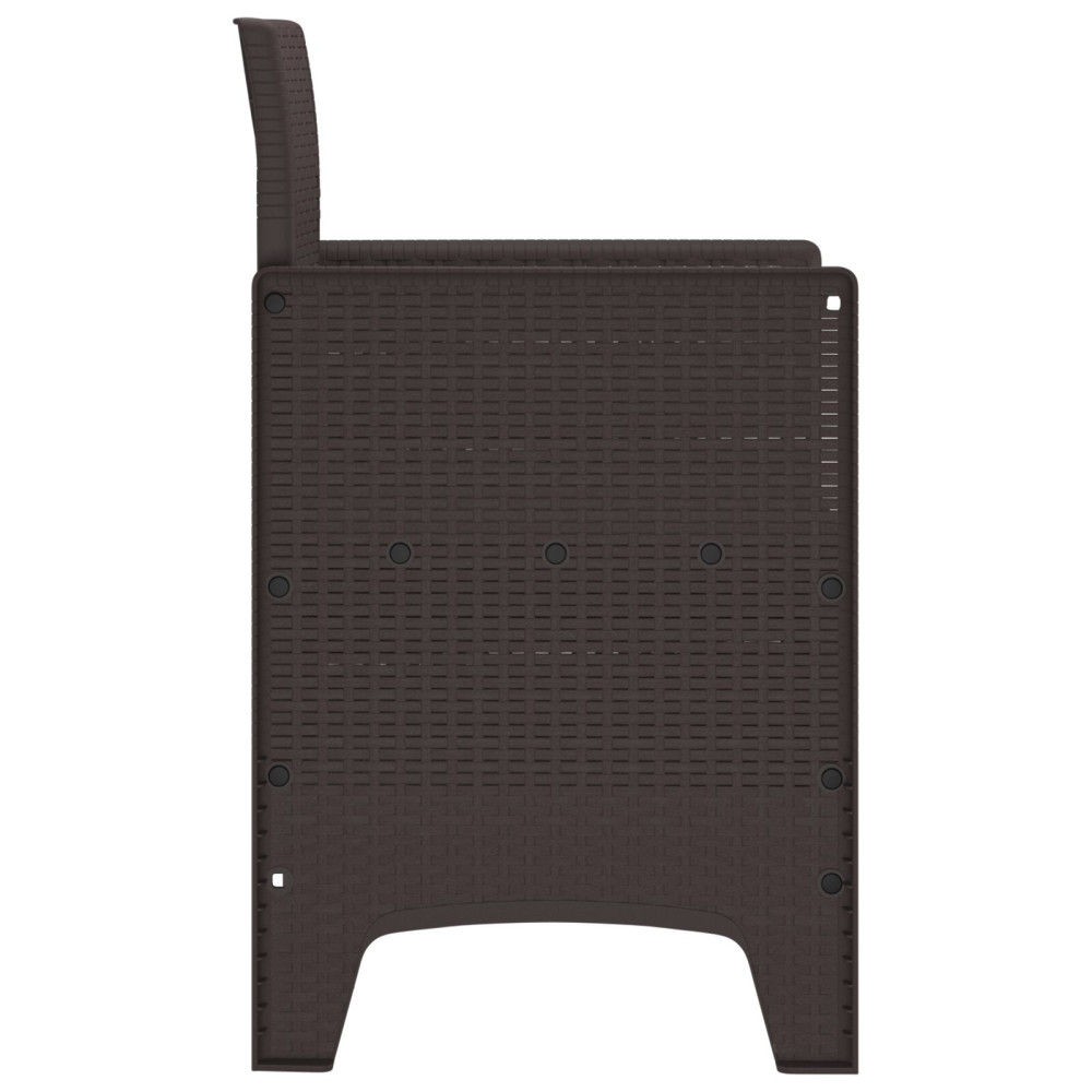 Produktbild för Trädgård Stol med kudde 2 pcs Brun 53 x 49 x 85 cm Polypropylen