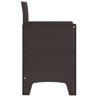 Produktbild för Trädgård Stol med kudde 2 pcs Brun 53 x 49 x 85 cm Polypropylen