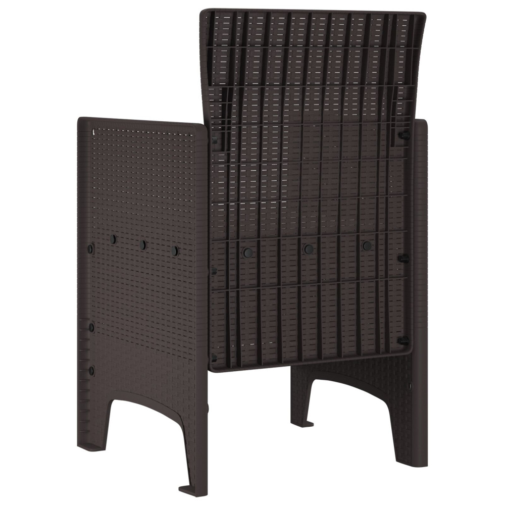 Produktbild för Trädgård Stol med kudde 2 pcs Brun 53 x 49 x 85 cm Polypropylen
