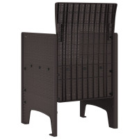 Produktbild för Trädgård Stol med kudde 2 pcs Brun 53 x 49 x 85 cm Polypropylen