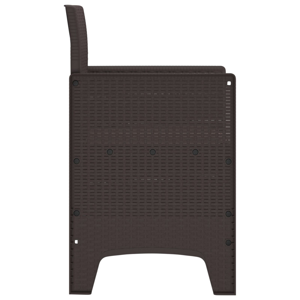 Produktbild för Trädgård Stol med kudde 2 pcs Brun 53 x 49 x 85 cm Polypropylen