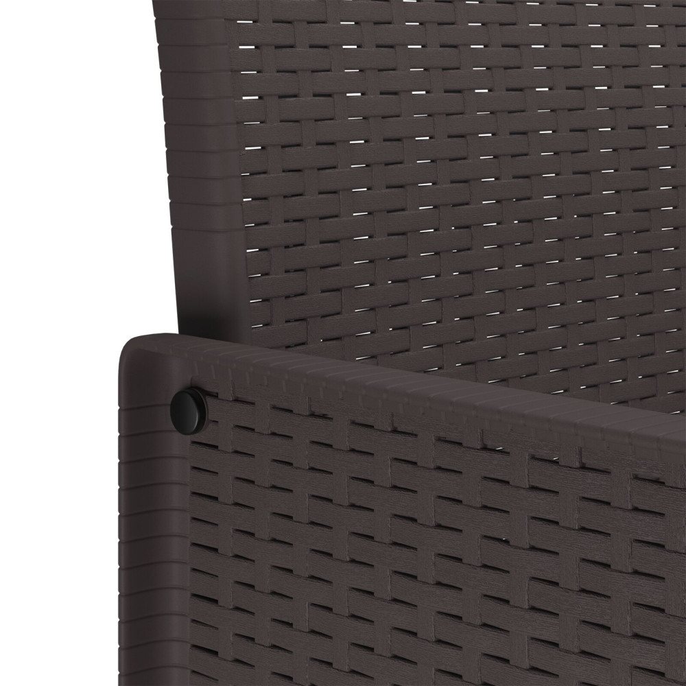 Produktbild för Trädgård Stol med kudde 2 pcs Brun 53 x 49 x 85 cm Polypropylen