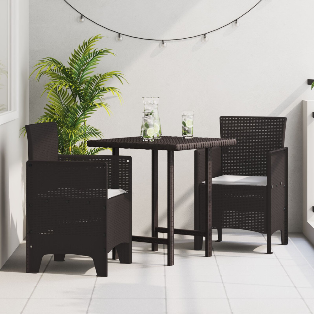 Produktbild för Trädgård Stol 2 pcs Brun Polypropylen