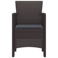 Produktbild för Trädgård Stol med kudde 2 pcs Brun 53 x 49 x 85 cm Polypropylen