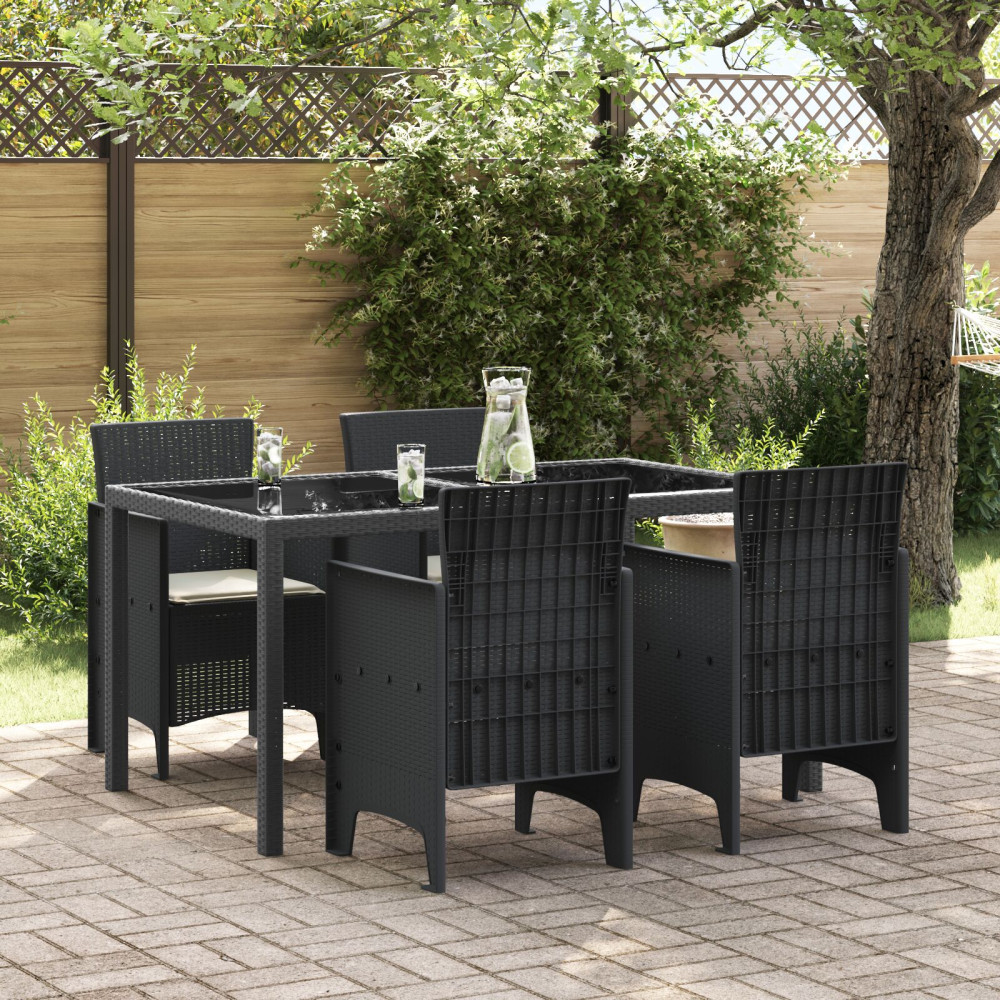 Produktbild för Trädgård Stol 4 pcs Antracit 53 x 49 x 85 cm Polypropylen